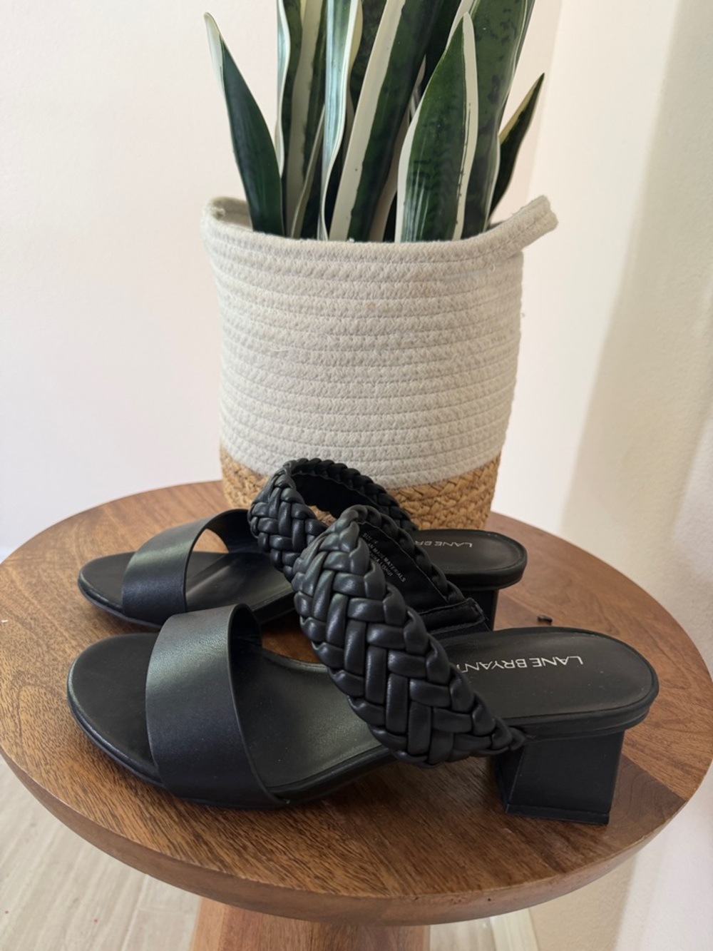 Lane Bryant Braided Black Sandals